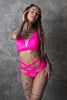TOP KIM PINK NEON WITH GOLD WHITE INSERT