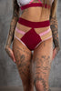 EMPIRE BURGUNDY SHORTS WITH BABY PINK FINISH