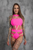 SHOWTIME PINK NEON SWIMSUIT