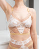 TOP CHANTALLE DAMASK WITH MESH NUDE
