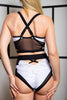 TOP CHANTALLE MARBLE WITH BLACK MESH