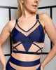 TOP CHANTALLE NAVY WITH NUDE MESH