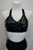 TOP LARA BLACK LEATHER ECO- WITH BLACK STRAPS AND MESH NUDE OUTLET -40%