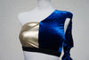 TOP ONE SHOULDER BLOUSE ROYAL BLUE AND GOLD OUTLET