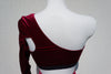 TOP ONE SHOULDER BLOUSE BURGUBDY AND GOLD OUTLET -52%