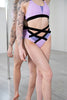 MESH SHORTS PURPLE WITH BLACK STRIPES - RECYCLING