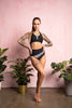 TOP KIM ZWART MET ZEBRA INSERT