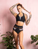 TOP KIM ZWART MET ZEBRA INSERT