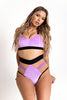 TOP LARA VELOUR JELLY BELLY UNICORN PURPLE WITH BLACK FINISH