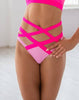 BABY PINK MESH SHORTS WITH NEON PINK TRIM