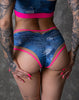 BOSS MAMMA SHORTS JEANS WITH NEON-PINK FINISH