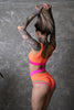 DREAM ORANJE 3D SHORTS MET NEON-ROZE AFWERKING