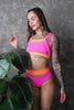 DREAM PINK 3D NEON SHORTS WITH ORANGE TRIM