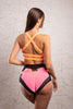 EMPIRE BARBIE PINK SHORTS WITH ORANGE RUBBERS AND BLACK FINISH