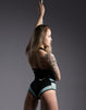 EMPIRE ZWARTE SHORTS MET MUNTAFWERKING