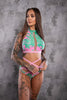 GLOW MESH VERSACE ROZE-GROEN