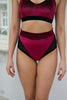 GLOW SHORTS BURGUNDY GLITTER VELVET
