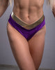 JASMINE SHORTS DONKER PAARS FLUWEEL MET GOUD AFWERKING