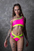 KIM PINK NEON SHORTS WITH YELLOW TRIM