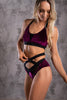 MESH SHORTS PLUM WELUR WITH BLACK TRIM