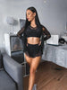 MESHLOVE MESH SKIRT SHORTS BLACK