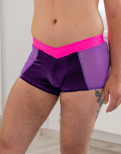 MY FAV! MEN DARK VIOLET VELVET WITH PINK STRIPE