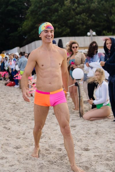 MEN'S BOXER SHORTS MEN PINK AND ORANGE ECONYL 3D