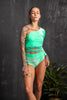 ONE SHOULDER BLOUSE IN JELLY BELLY APPLE MINT COLOR