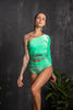 ONE SHOULDER BLOUSE IN JELLY BELLY APPLE MINT COLOR