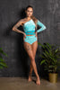 ONE SCHOUDER BLOUSE IN JELLY BELLY SKY KLEUR