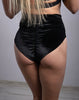 WAVE SHORTS ZWART VELOURS MET EEN MULTICEKIN INSERT