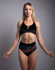 WAVE SHORTS ZWART VELOURS MET EEN MULTICEKIN INSERT