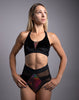 WAVE SHORTS ZWART VELOURS MET EEN MULTICEKIN INSERT