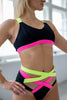 MESH SHORTS ZWART MET NEON BANDJES