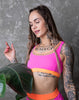 TOP BOSS MAMMA ROZE 3D NEON MET ORANJE AFWERKING