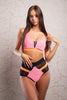 TOP KIM BARBIE PINK WITH ORANGE STRIPES