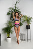 TOP KIM LEDEREN MAT MET ZEBRA INSERT