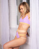 TOP LARA VIOLET PONY WITH NUDE STRIPS