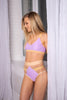 TOP LARA VIOLET PONY WITH NUDE STRIPS