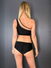 TOP SUIKERVRIJ ZWART MET NUDE MESH