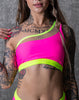 TOP SUGARFREE PINK NEON WITH YELLOW TRIM