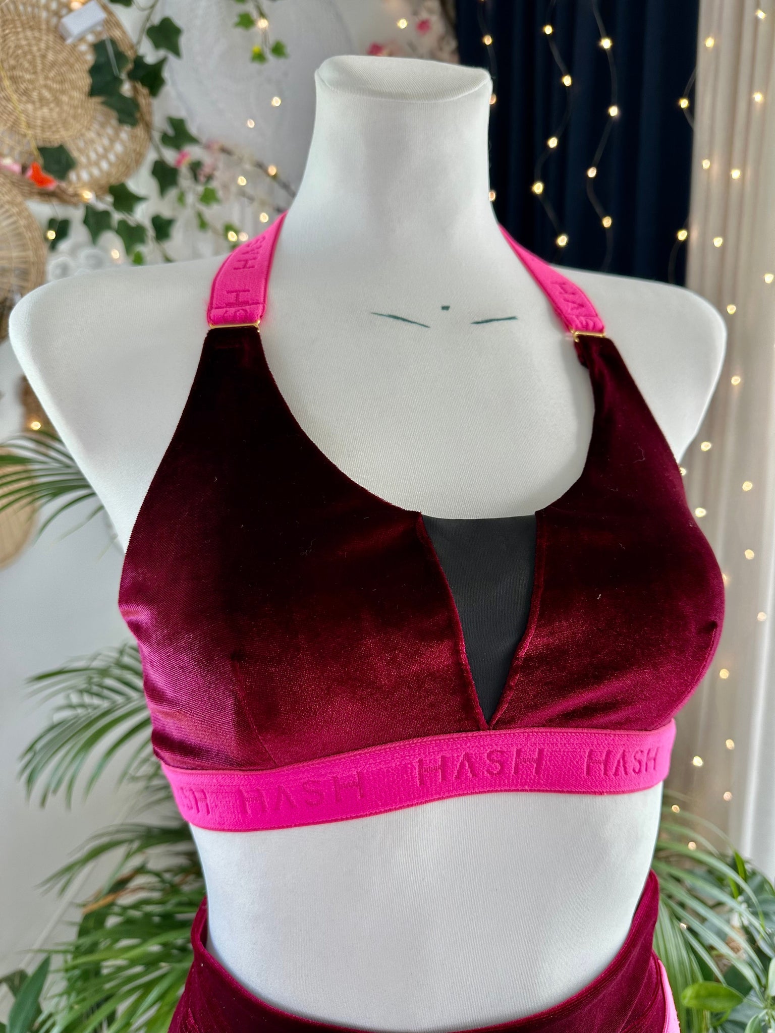 TOP KIM BURGUNDY VELOUR AND PINK RUBBER OUTLET -35%