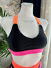 TOP LARA BLACK AND ORANGE PINK NEON RUBBER OUTLET -35%