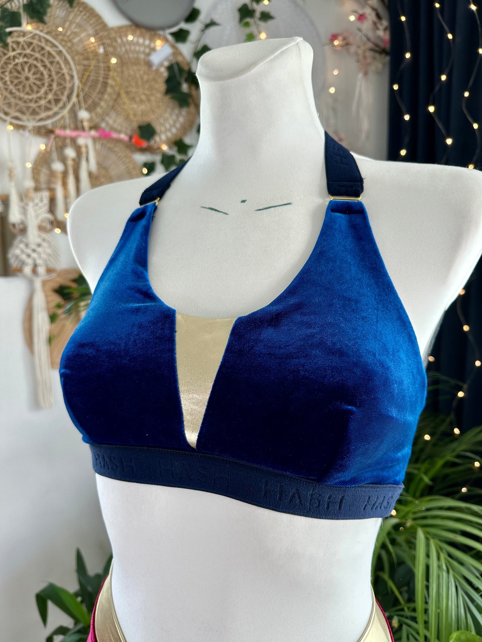 TOP KIM ROYAL BLUE VELOUR AND GOLD WITH NAVY BLUE RUBBER -35%