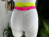 SHORT MESH WHITE 3D WITH YELLOW AND PINK FINISH OUTLET -30%