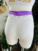 SHORT RAKISH WHITE 3D VELOUR GREEN RUBBER JELLY BELLY OUTLET -30%