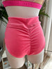 SHORT RAKISH BARBIE PINK VELVET YELLOW NEON RUBBER OUTLET -30%