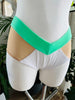 SHORT MY FAV WHITE 3D AND GREEN VELVET NUDE MESH OUTLET