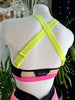 TOP LARA BLACK AND YELLOW PINK NEON RUBBER OUTLET -35%