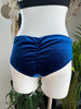 SHORTS POSH ROYAL BLUE VELVET WITH YELLOW STRIPE OUTLET
